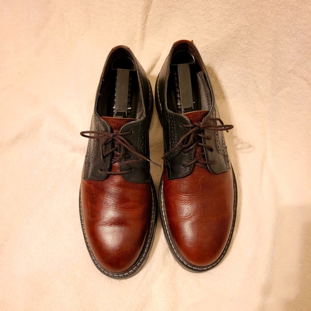 Fabio De Luca Mens Rugged Leather Dress Shoes, Brown and Black